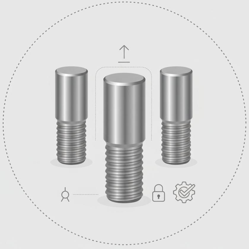 pinos de fixação com rosca e guia