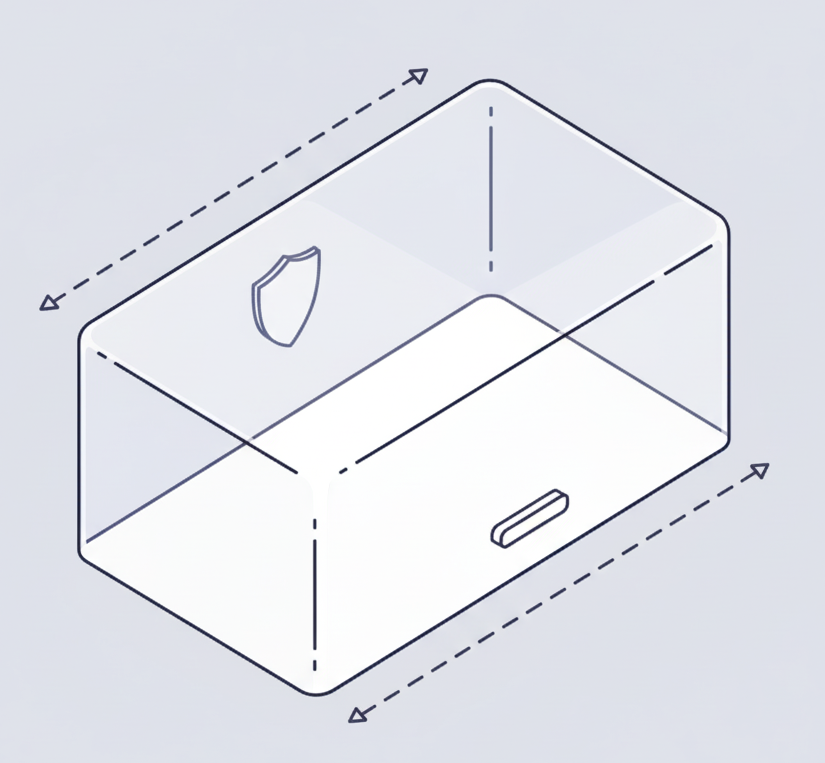 tampa de acrílico transparente industrial